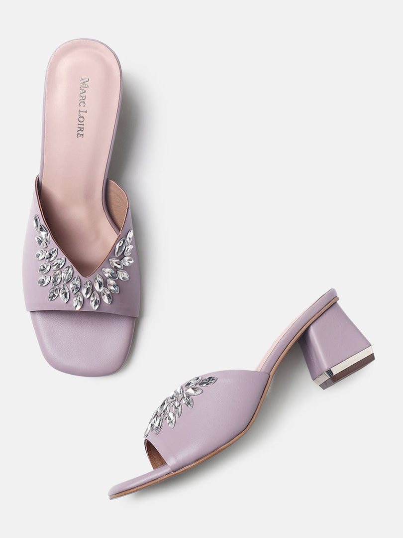 Marc Loire Womens Lavender Party Block Sandals Heels