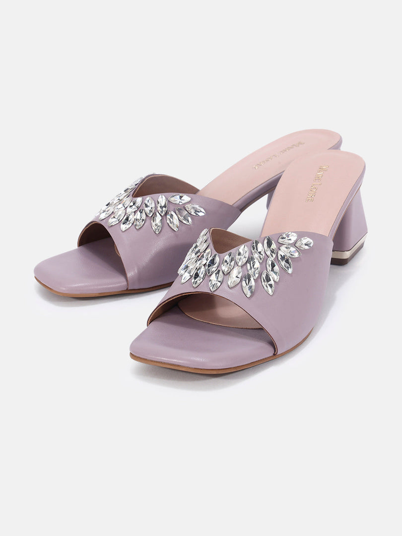 Marc Loire Womens Lavender Party Block Sandals Heels