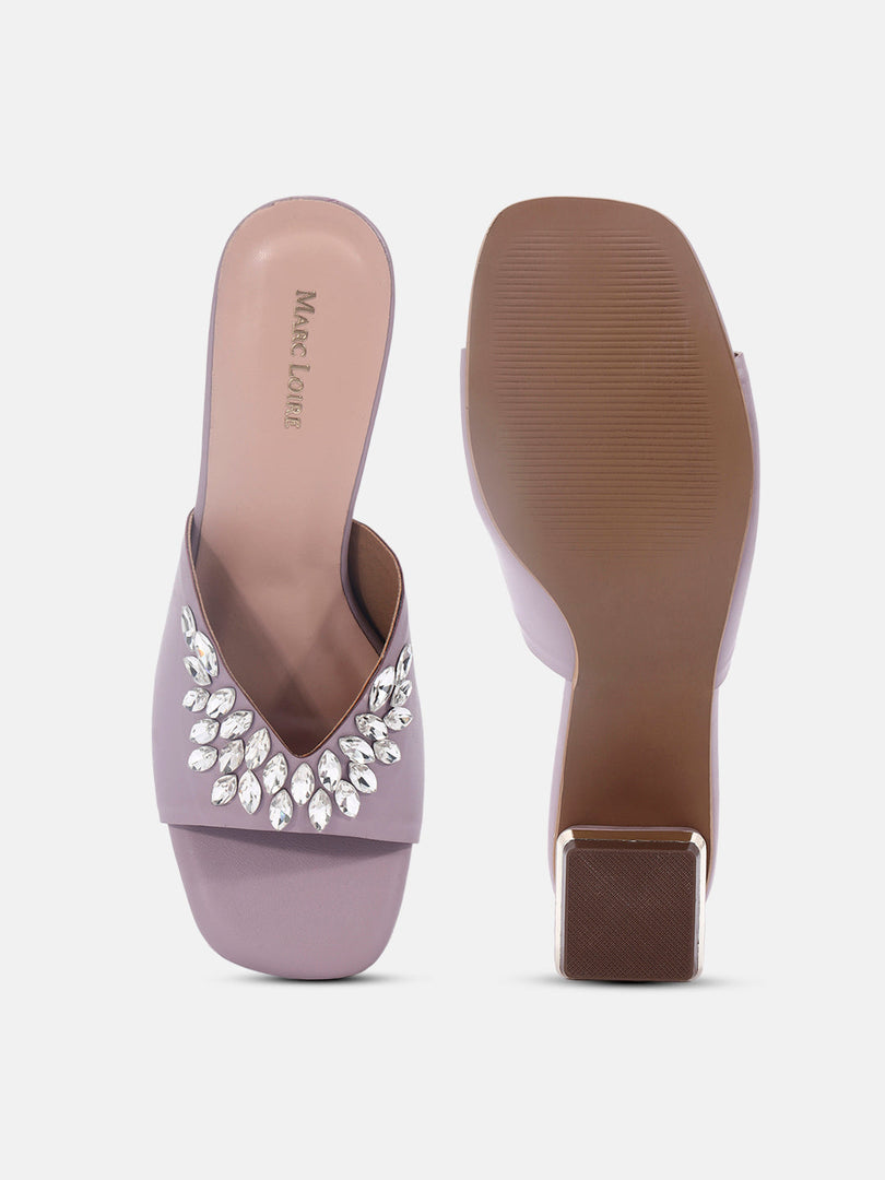Marc Loire Womens Lavender Party Block Sandals Heels