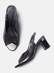 Marc Loire Womens Grey Party Block Sandals Heels