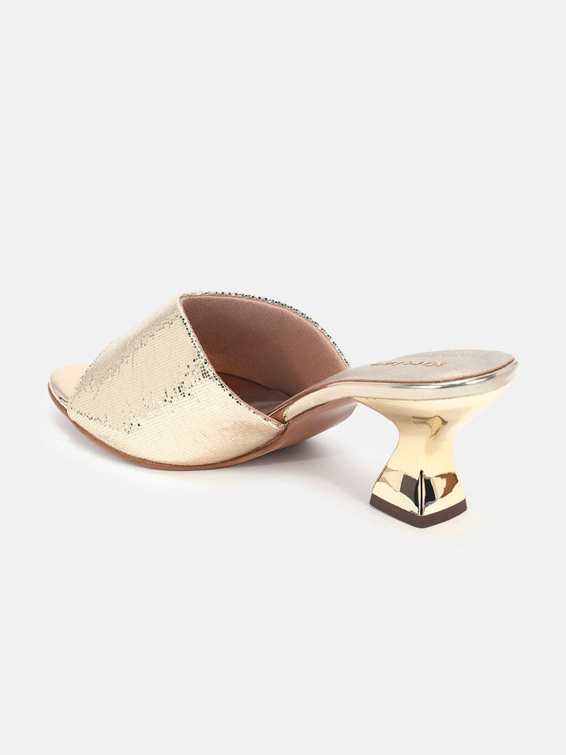 Marc Loire Womens Gold Party Block Sandals Heels