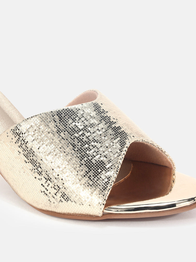 Marc Loire Womens Gold Party Block Sandals Heels