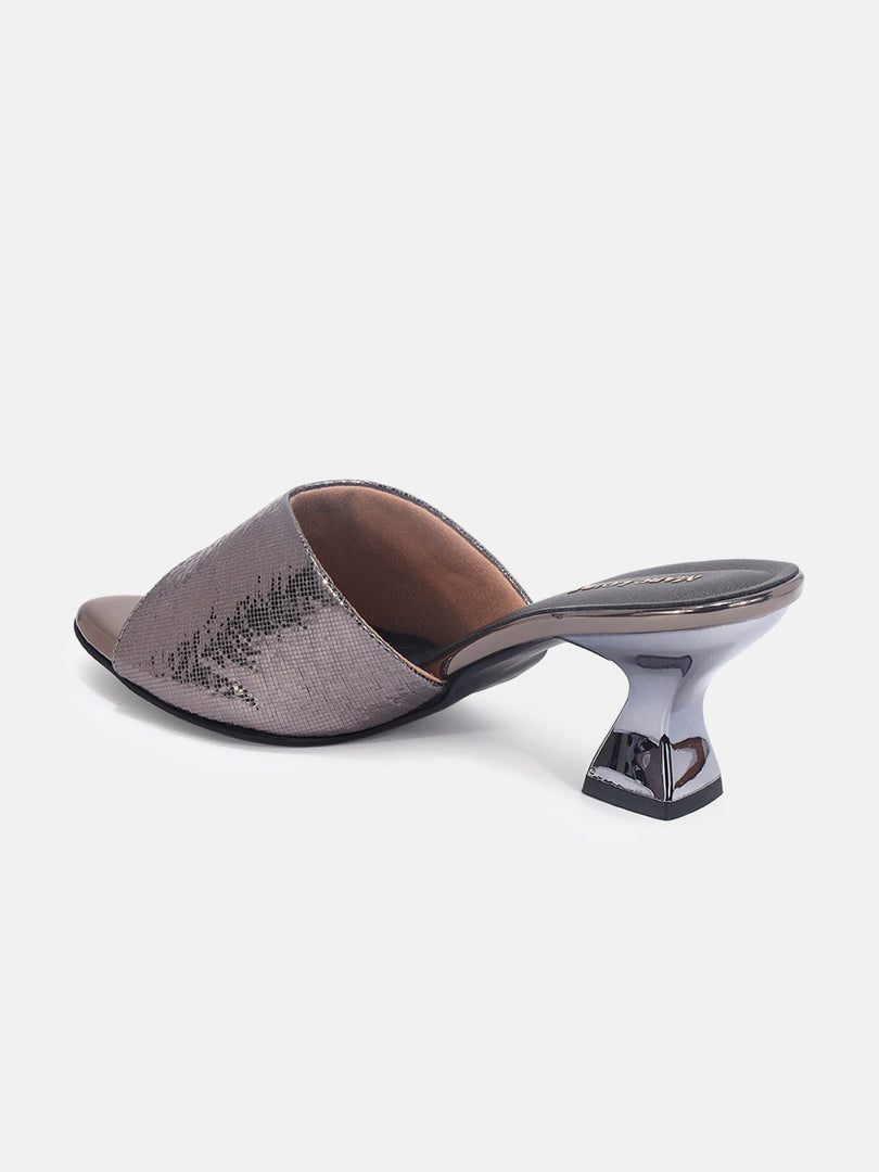 Marc Loire Womens Grey Party Block Sandals Heels