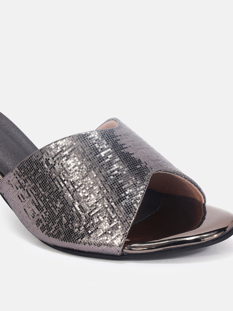 Marc Loire Womens Grey Party Block Sandals Heels