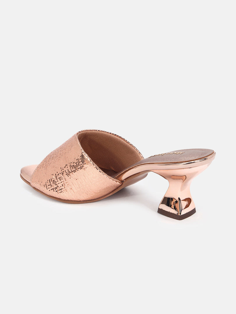 Marc Loire Womens Rose Gold Party Block Sandals Heels