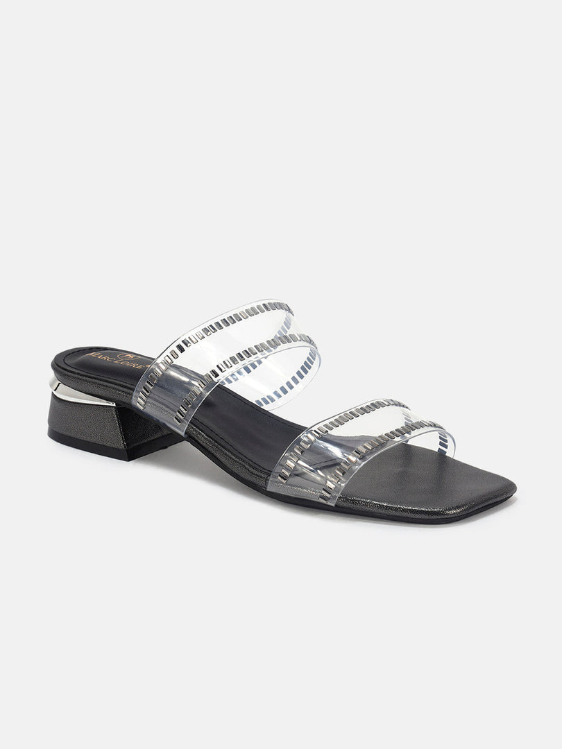Marc Loire Womens Grey Casual Block Sandals Heels