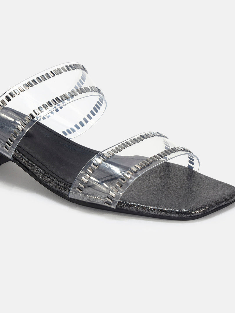 Marc Loire Womens Grey Casual Block Sandals Heels