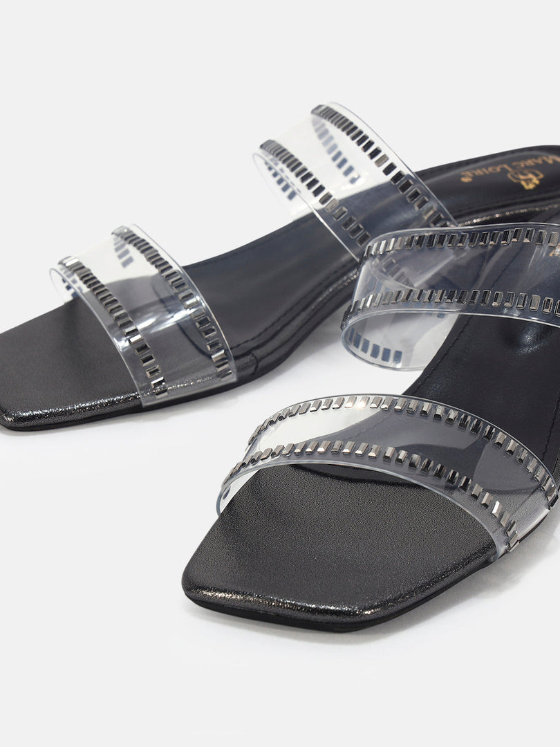 Marc Loire Womens Grey Casual Block Sandals Heels