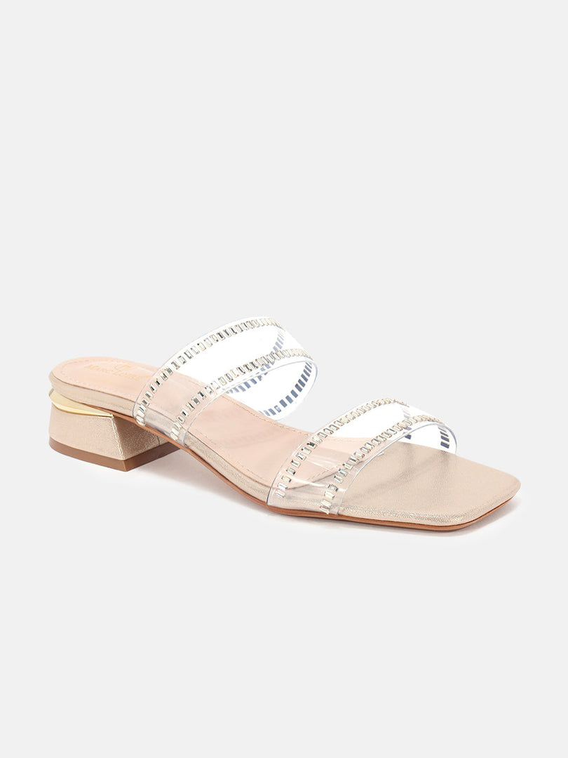 Marc Loire Womens Rose Gold Casual Block Sandals Heels