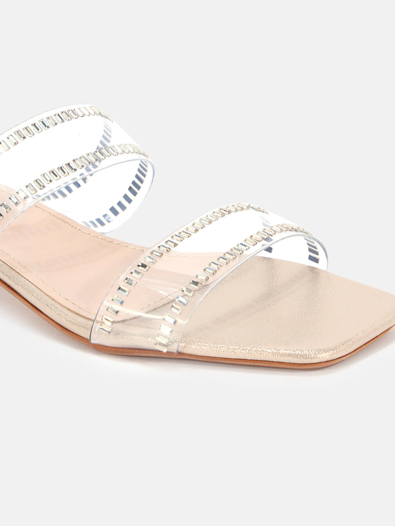 Marc Loire Womens Rose Gold Casual Block Sandals Heels