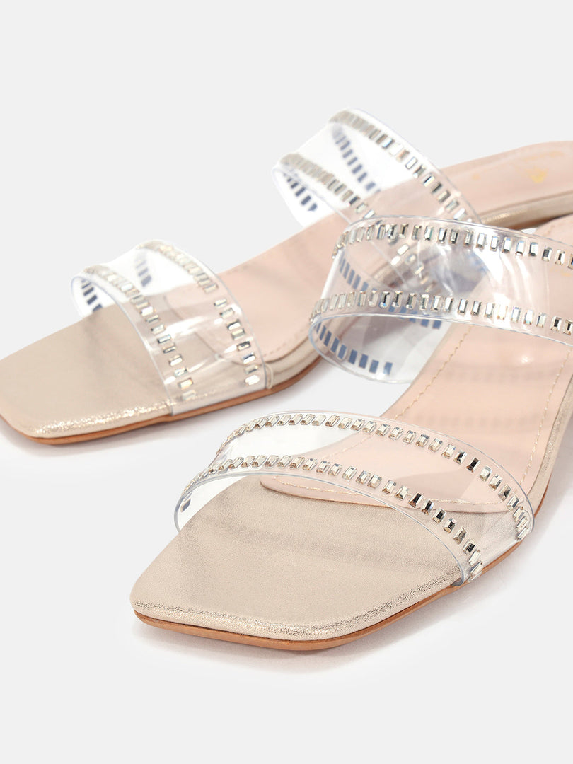 Marc Loire Womens Rose Gold Casual Block Sandals Heels