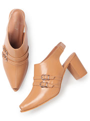 Marc Loire Womes Beige Casual Backstrap Fashion Peep Toes Heels