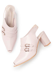 Marc Loire Womes Cream Casual Backstrap Fashion Peep Toes Heels