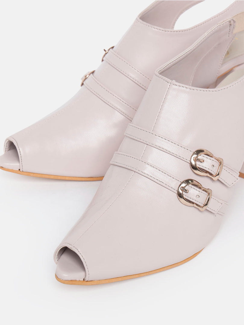 Marc Loire Womes Cream Casual Backstrap Fashion Peep Toes Heels