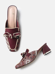 Marc Loire Womens Cherry Casual Block Mules Heels