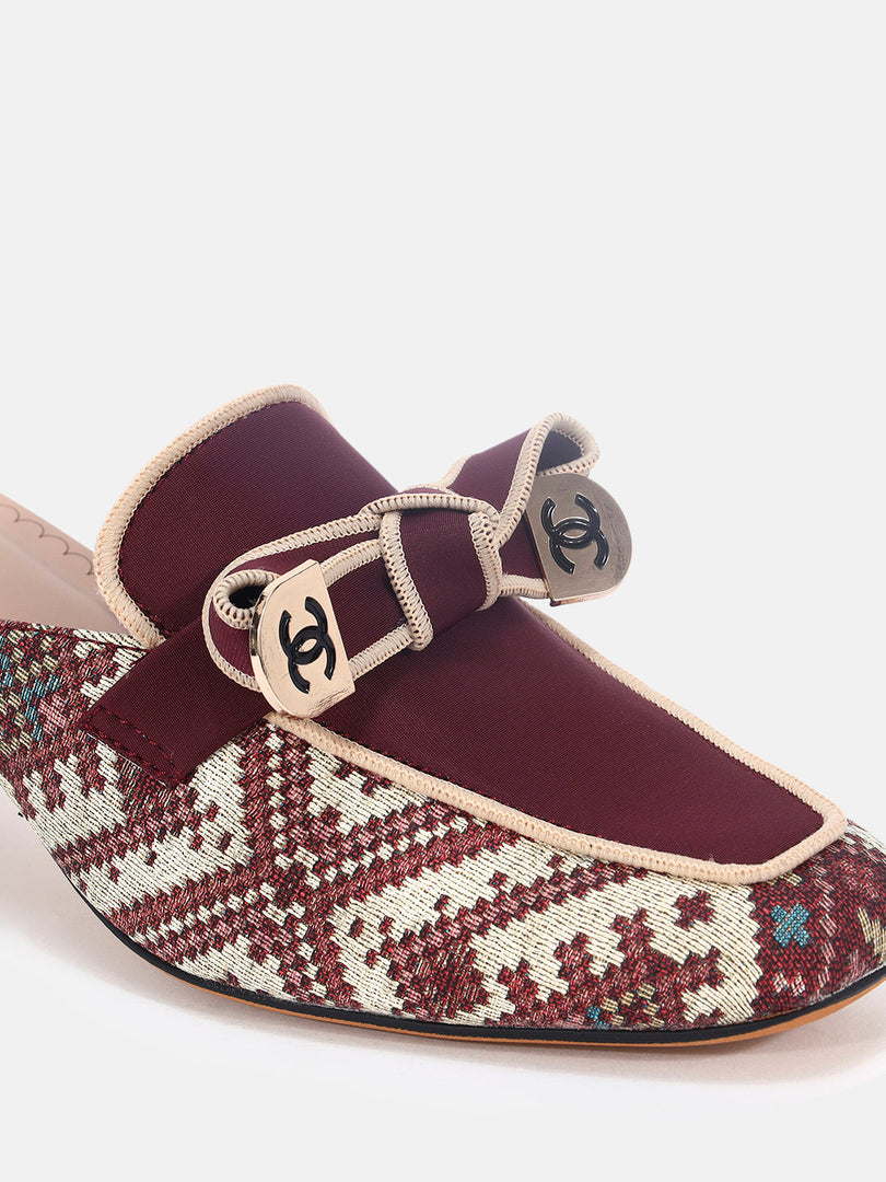 Marc Loire Womens Cherry Casual Block Mules Heels