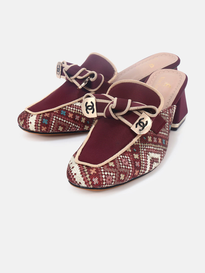 Marc Loire Womens Cherry Casual Block Mules Heels