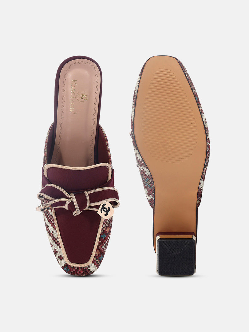 Marc Loire Womens Cherry Casual Block Mules Heels