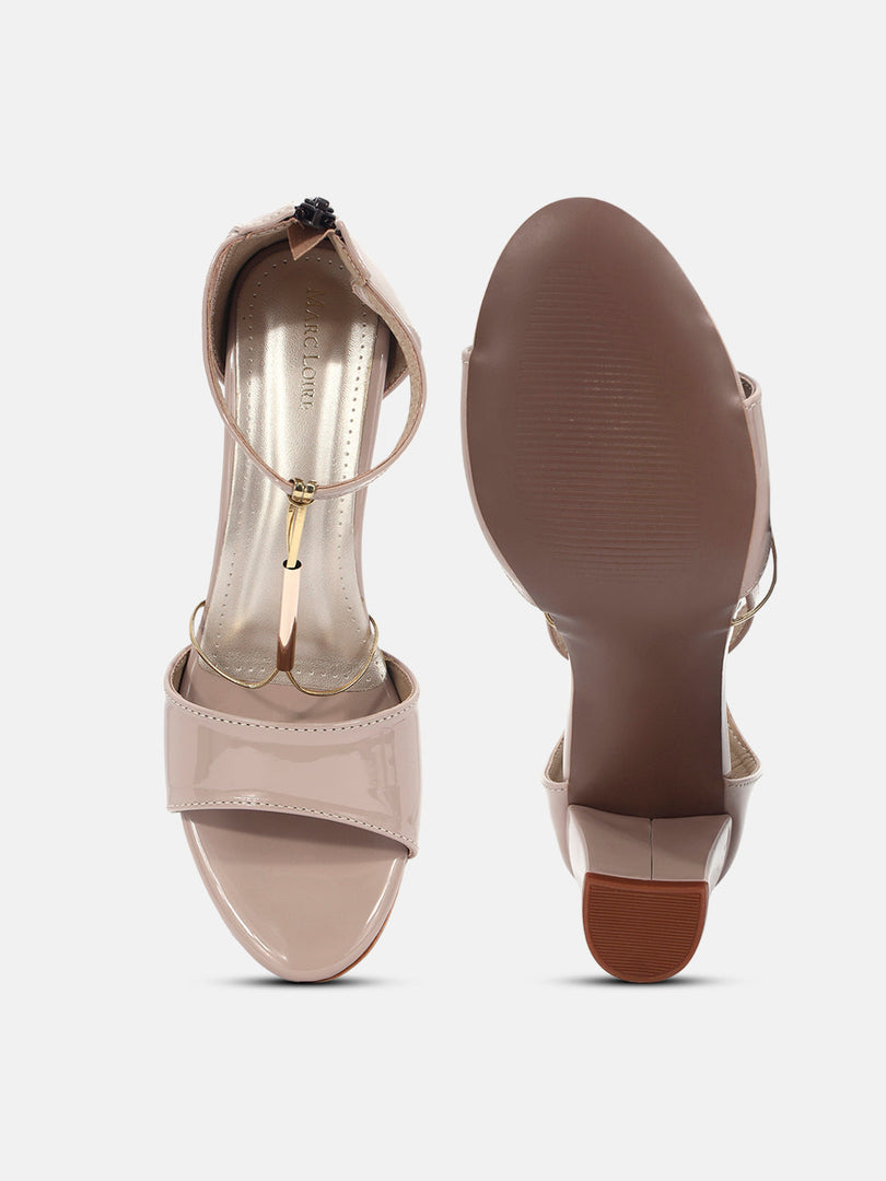 Marc Loire Womens Beige Casual Block Gladiators Heels