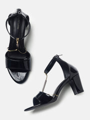 Marc Loire Womens Black Casual Block Gladiators Heels