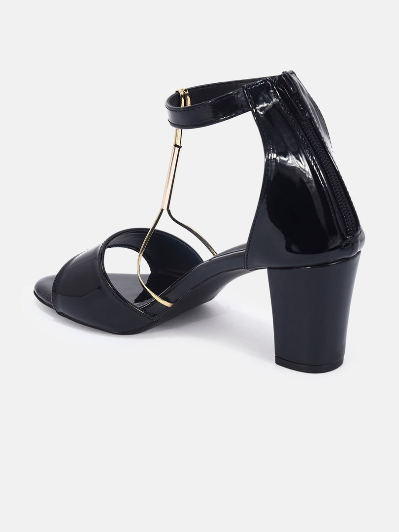 Marc Loire Womens Black Casual Block Gladiators Heels