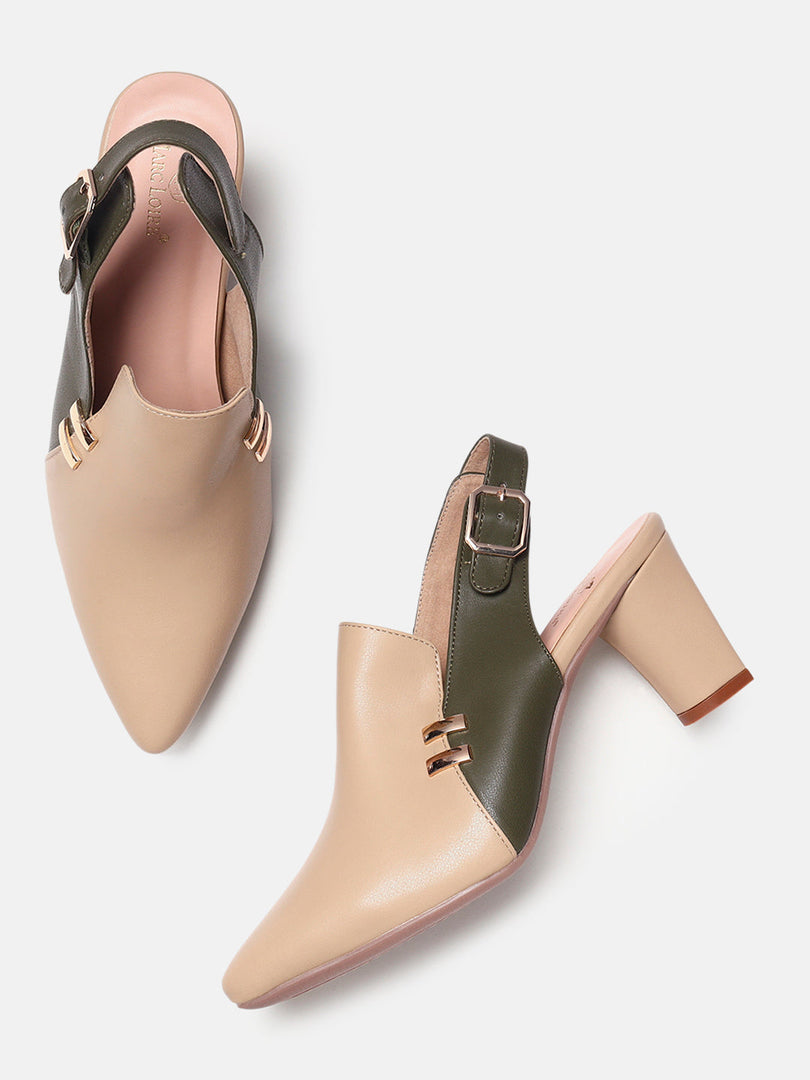 Marc Loire Womens Beige Casual Block Sandals Heels