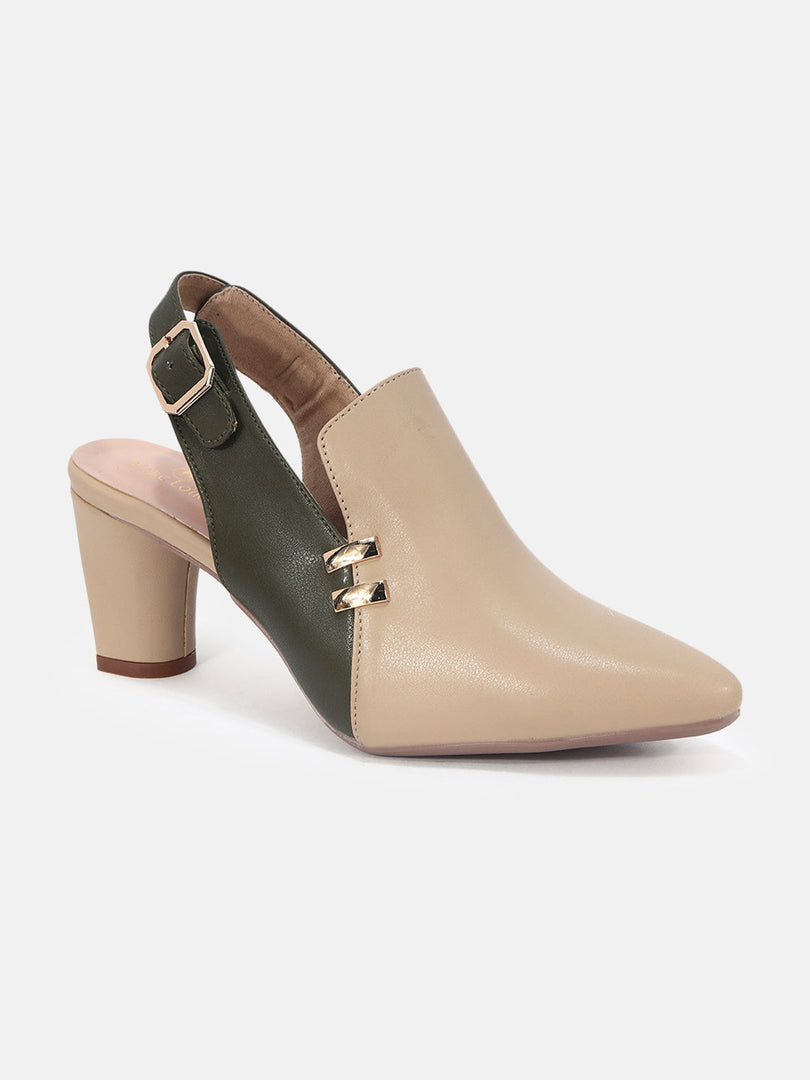 Marc Loire Womens Beige Casual Block Sandals Heels