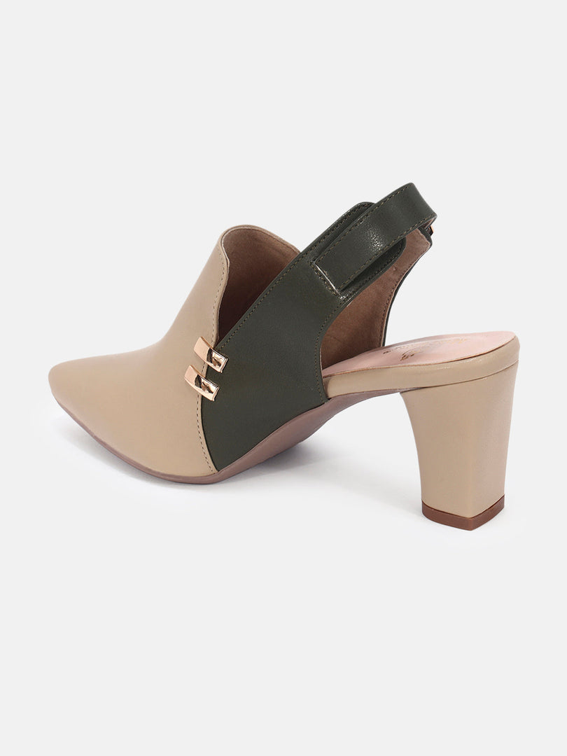Marc Loire Womens Beige Casual Block Sandals Heels
