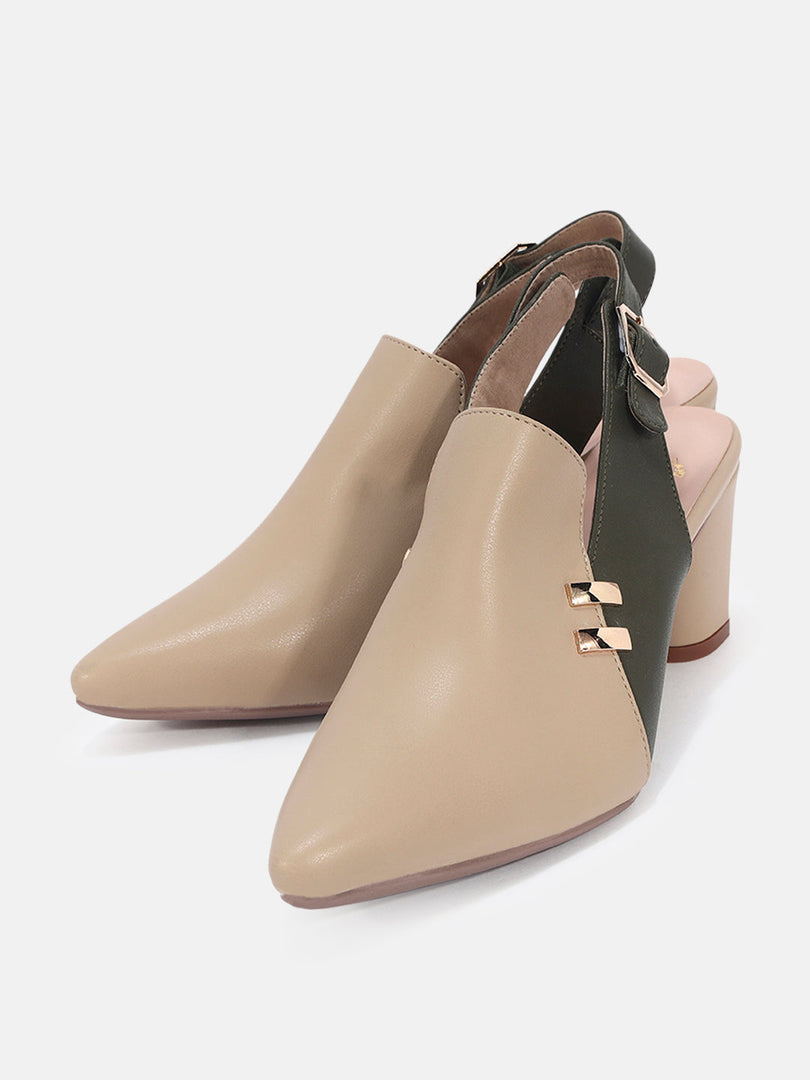 Marc Loire Womens Beige Casual Block Sandals Heels