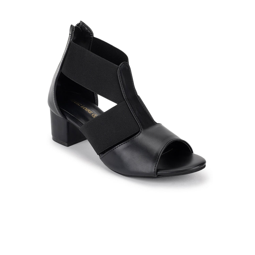 Marc Loire Women Black Block Zipper Heels