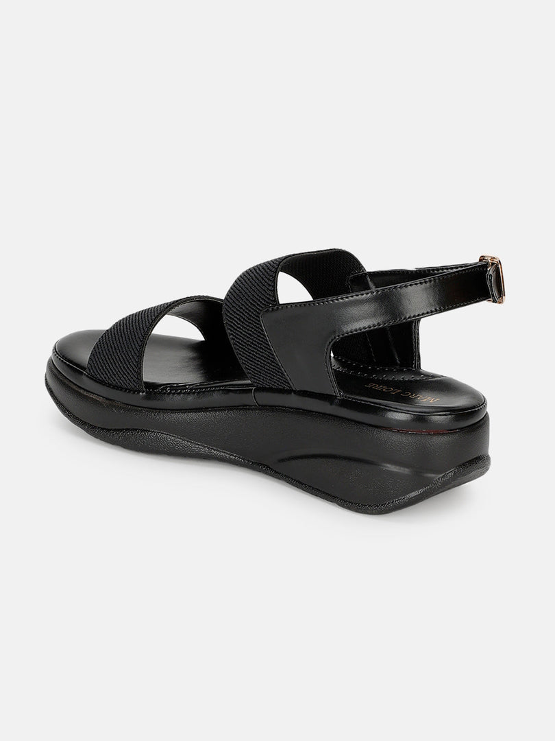 Marc Loire Women Smart Casual Platform Heel Fashion Sandal with Adjustable Strap