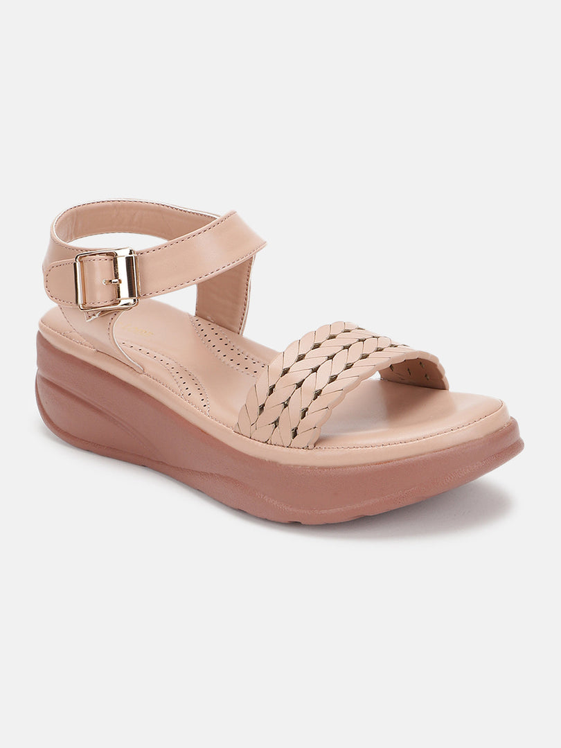 Marc Loire Women Soft Comfortable Nude Solid Platform Heels