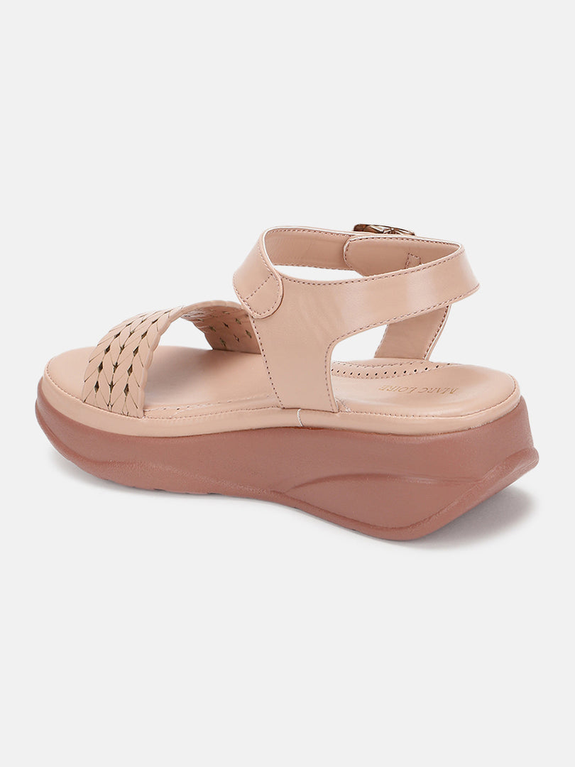 Marc Loire Women Soft Comfortable Nude Solid Platform Heels