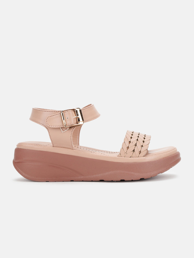 Marc Loire Women Soft Comfortable Nude Solid Platform Heels