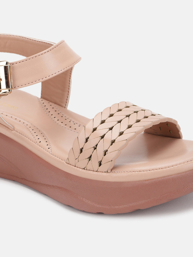 Marc Loire Women Soft Comfortable Nude Solid Platform Heels