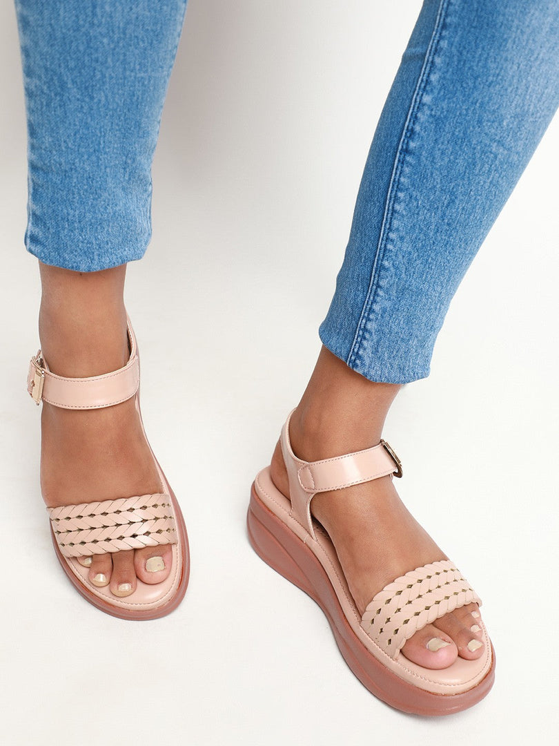 Marc Loire Women Soft Comfortable Nude Solid Platform Heels