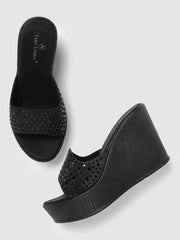 Marc Loire Women's Embellished Slip-On Wedge Heels Fashion Sandal