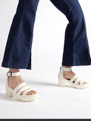 Marc Loire Women White Solid Block Heels