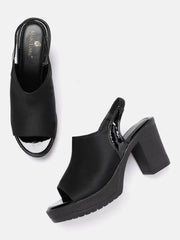 Marc Loire Women Black Solid Peep Toes Heels