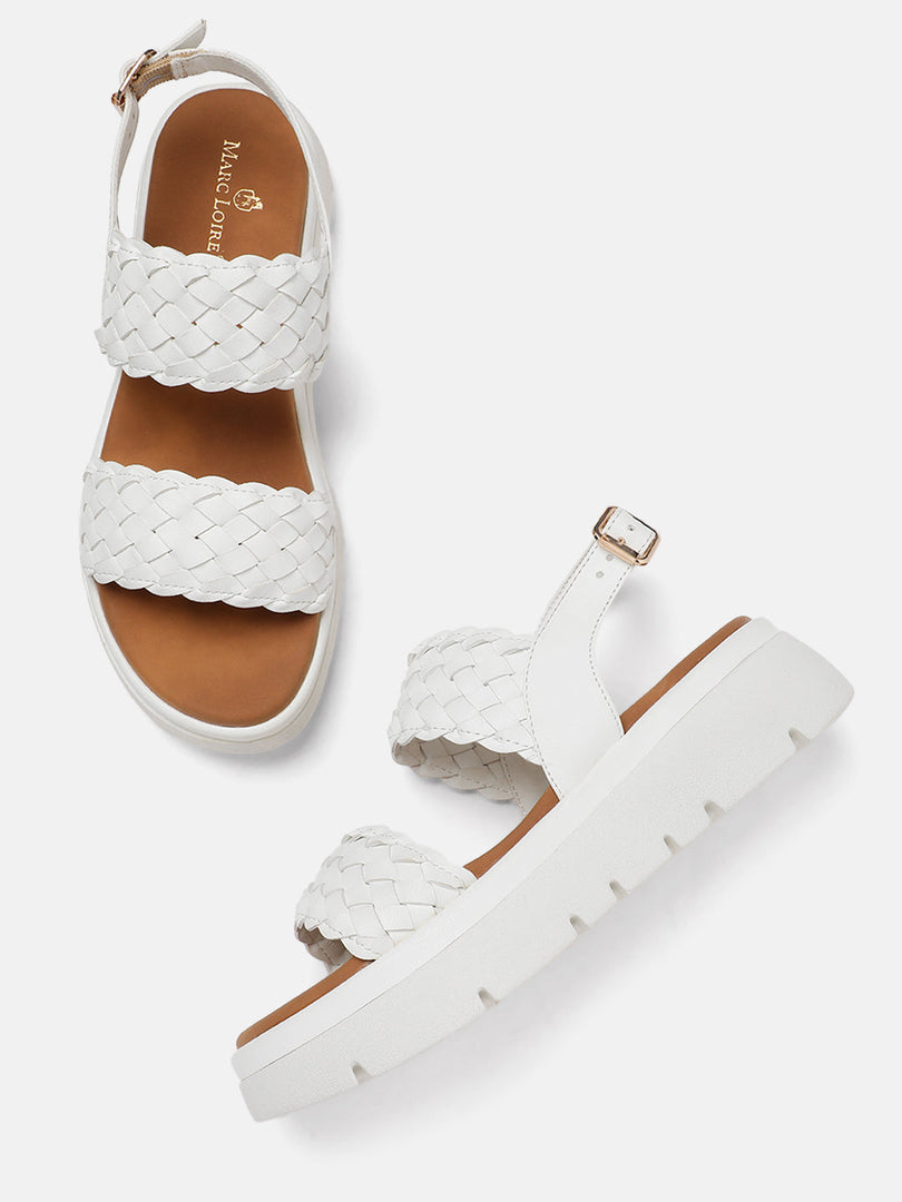 Marc Loire Women White Solid Sandals Heels