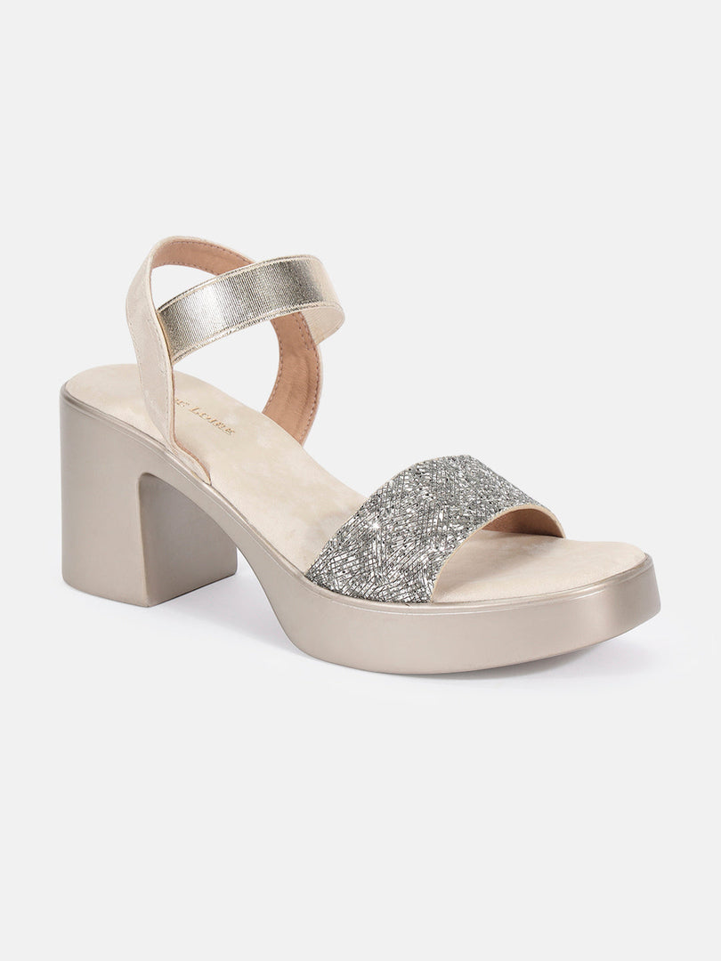 Marc Loire Womens Gold Block Party Heels