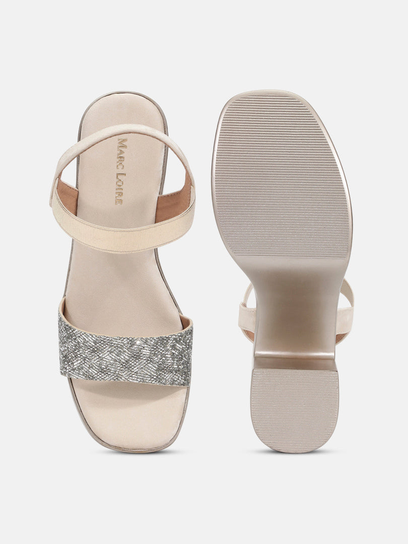 Marc Loire Womens Gold Block Party Heels