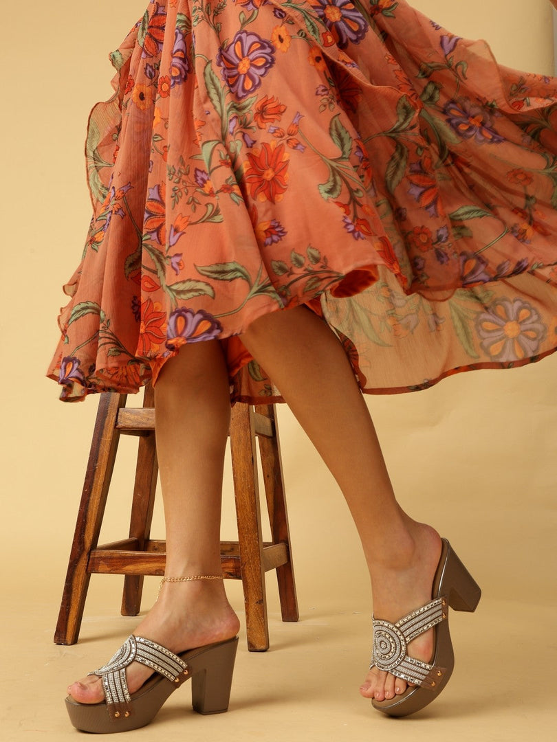 Marc Loire Womes Khakhi Block Heels