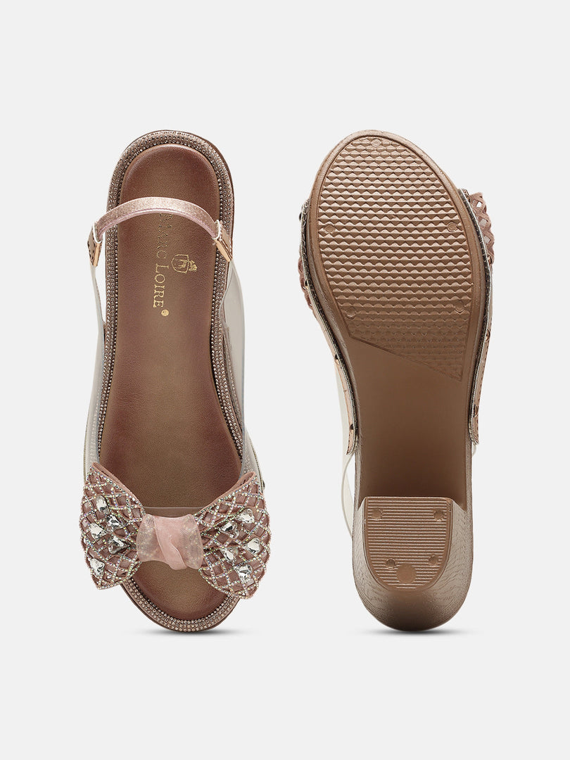 Marc Loire Womes Rose Gold Block Heels