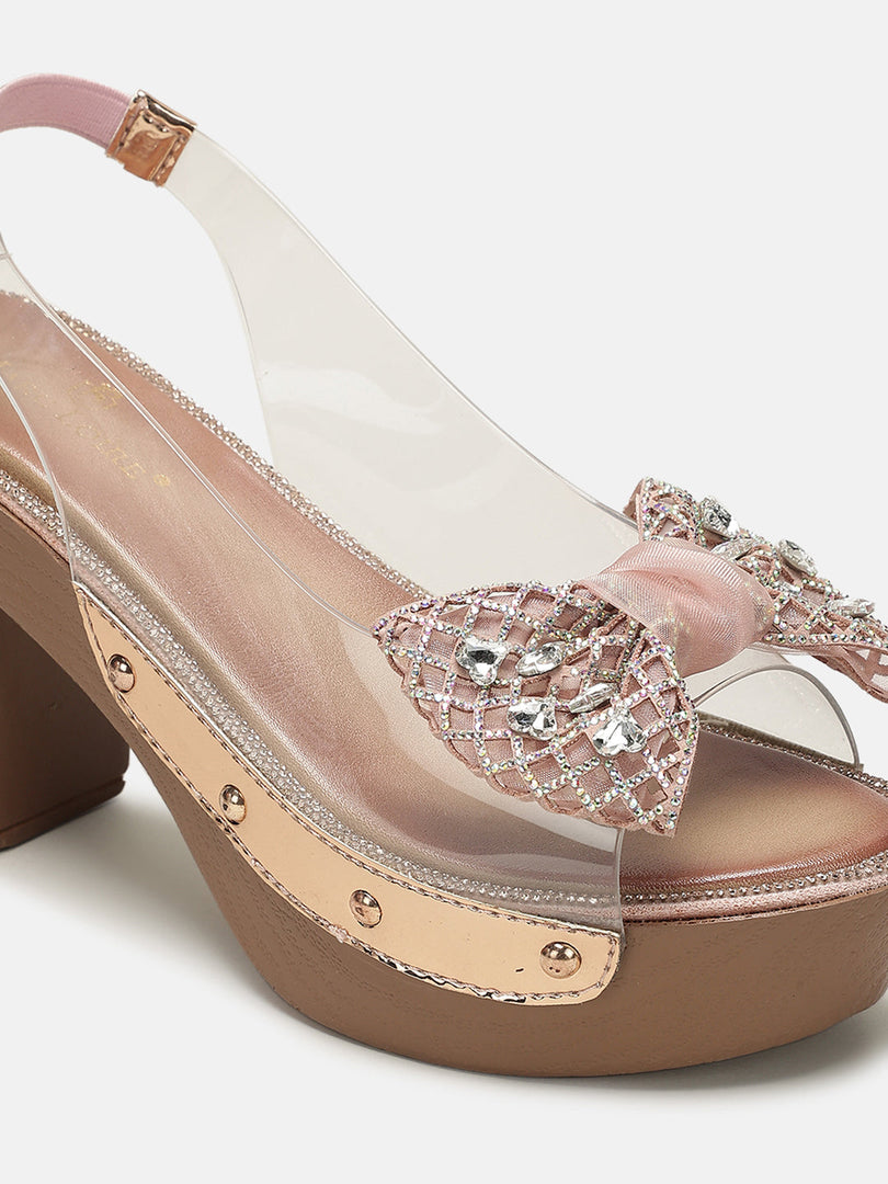 Marc Loire Womes Rose Gold Block Heels