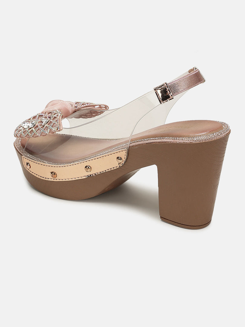 Marc Loire Womes Rose Gold Block Heels