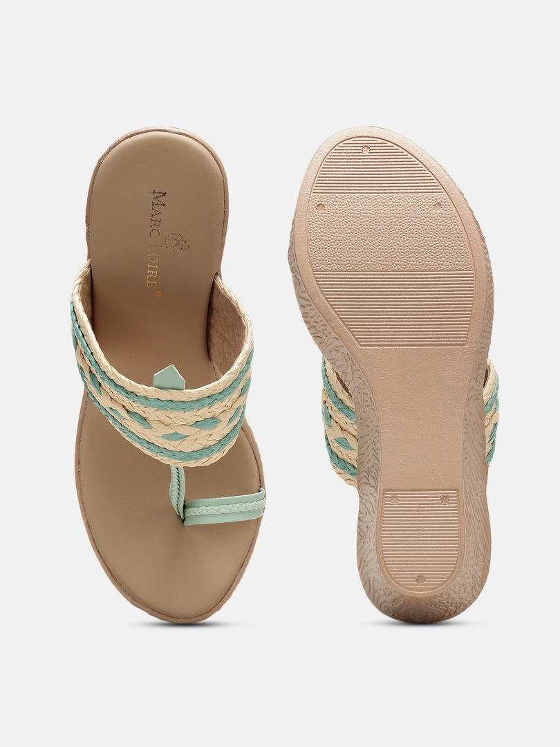 Marc Loire Womes Turquoise Wedge Heels