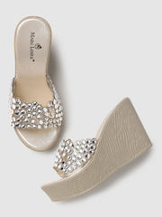 Marc Loire Womes Gold Wedge Heels