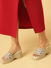 Marc Loire Women Gold Platform Heels