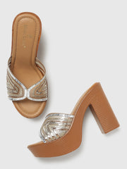 Marc Loire Women Gold Block Heels